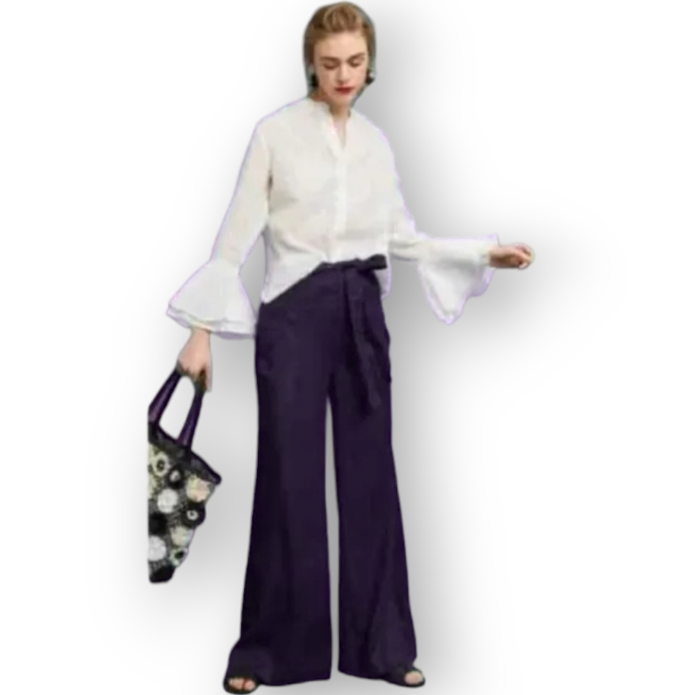 Anthropologie Navy Wide Leg Jeans